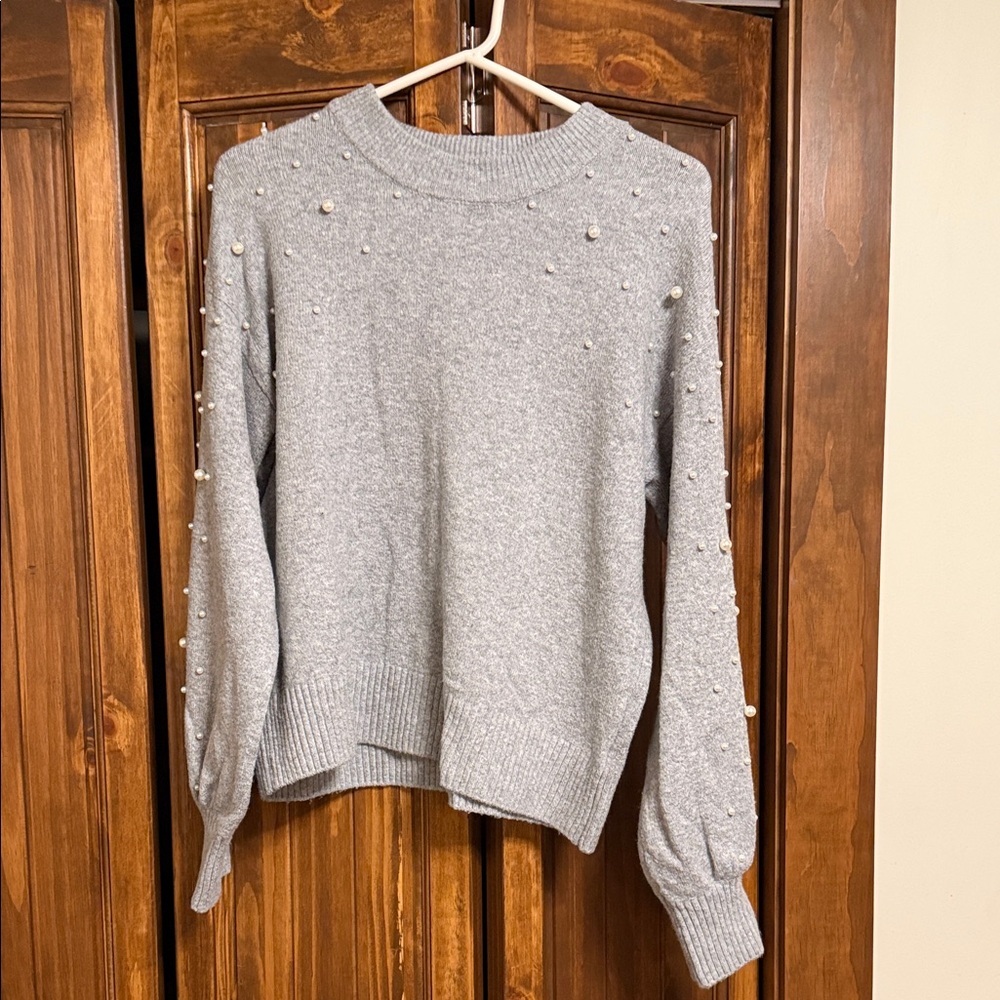 CeCe Gray Knit Top